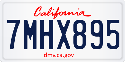 CA license plate 7MHX895
