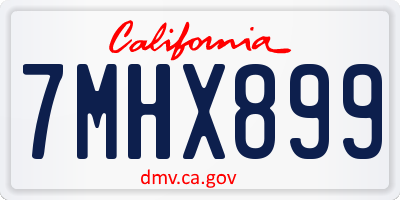 CA license plate 7MHX899