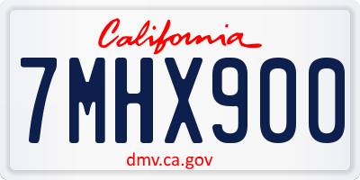 CA license plate 7MHX900