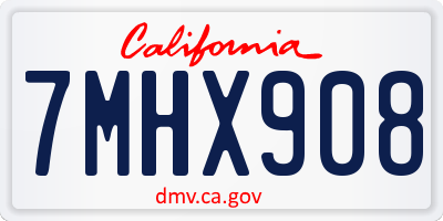 CA license plate 7MHX908