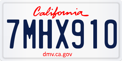 CA license plate 7MHX910