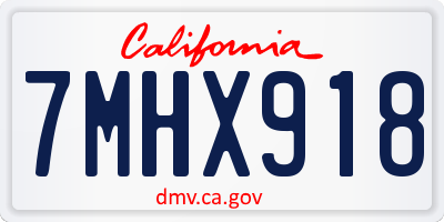 CA license plate 7MHX918