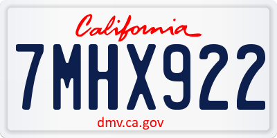 CA license plate 7MHX922
