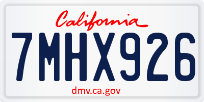CA license plate 7MHX926