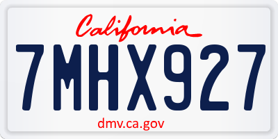 CA license plate 7MHX927