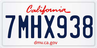 CA license plate 7MHX938