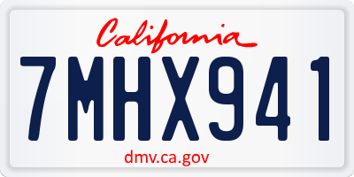 CA license plate 7MHX941
