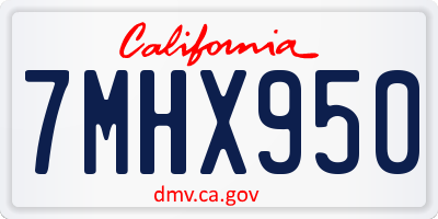 CA license plate 7MHX950