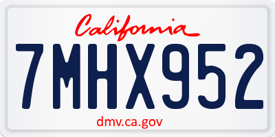 CA license plate 7MHX952