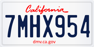 CA license plate 7MHX954