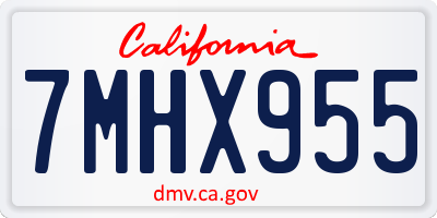 CA license plate 7MHX955
