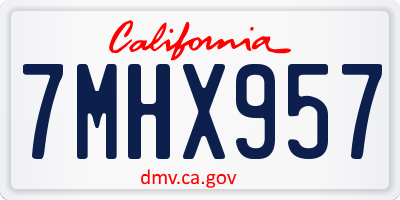 CA license plate 7MHX957