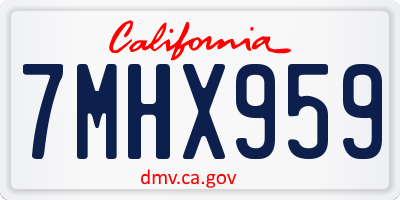 CA license plate 7MHX959