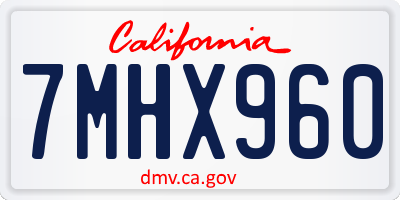 CA license plate 7MHX960
