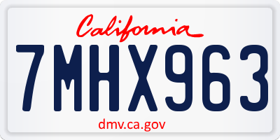 CA license plate 7MHX963