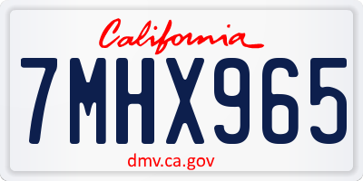 CA license plate 7MHX965