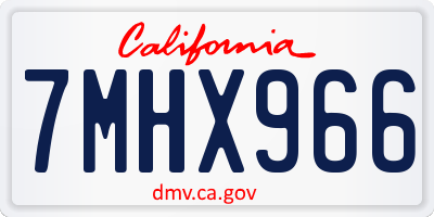 CA license plate 7MHX966
