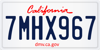 CA license plate 7MHX967