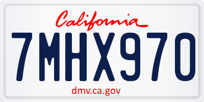 CA license plate 7MHX970