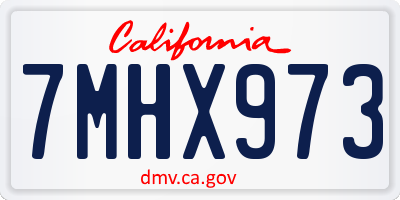CA license plate 7MHX973