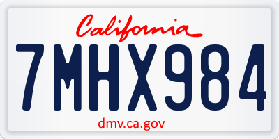 CA license plate 7MHX984