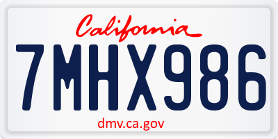 CA license plate 7MHX986