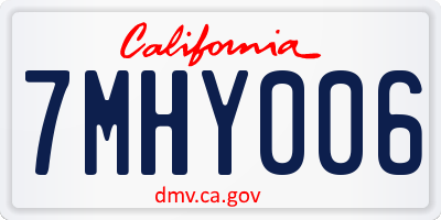 CA license plate 7MHY006