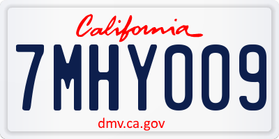 CA license plate 7MHY009