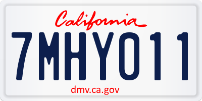 CA license plate 7MHY011