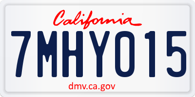 CA license plate 7MHY015