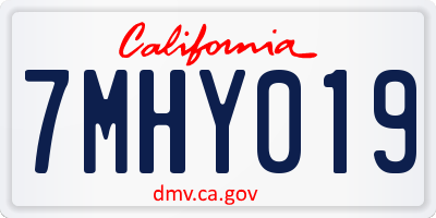 CA license plate 7MHY019