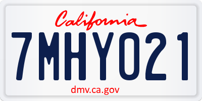 CA license plate 7MHY021