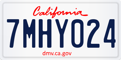 CA license plate 7MHY024