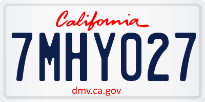 CA license plate 7MHY027
