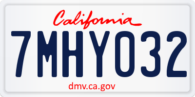 CA license plate 7MHY032