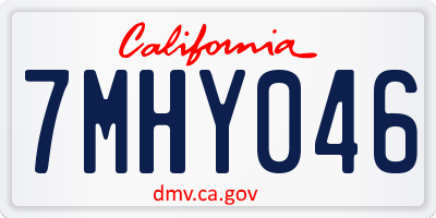 CA license plate 7MHY046