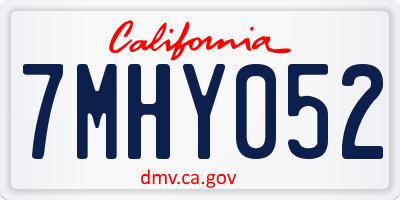 CA license plate 7MHY052