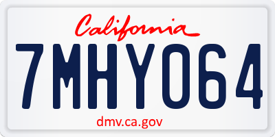 CA license plate 7MHY064