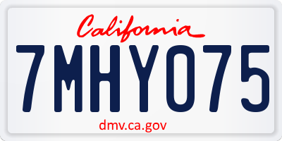 CA license plate 7MHY075
