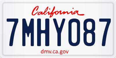 CA license plate 7MHY087