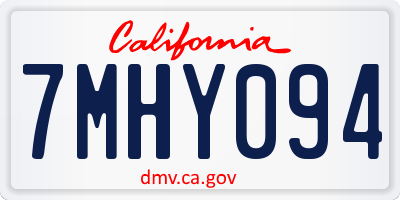 CA license plate 7MHY094