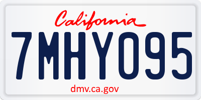 CA license plate 7MHY095