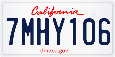 CA license plate 7MHY106