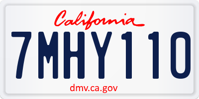 CA license plate 7MHY110