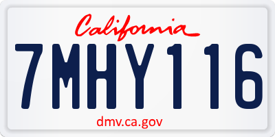CA license plate 7MHY116