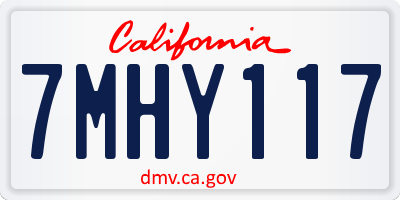 CA license plate 7MHY117