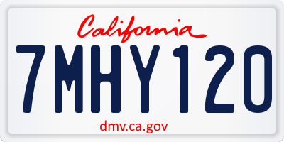 CA license plate 7MHY120