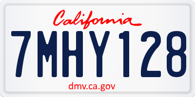 CA license plate 7MHY128