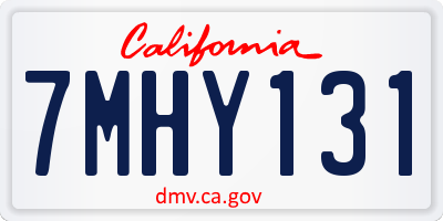 CA license plate 7MHY131