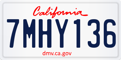 CA license plate 7MHY136
